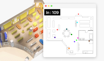 1. We observe movement within the space.